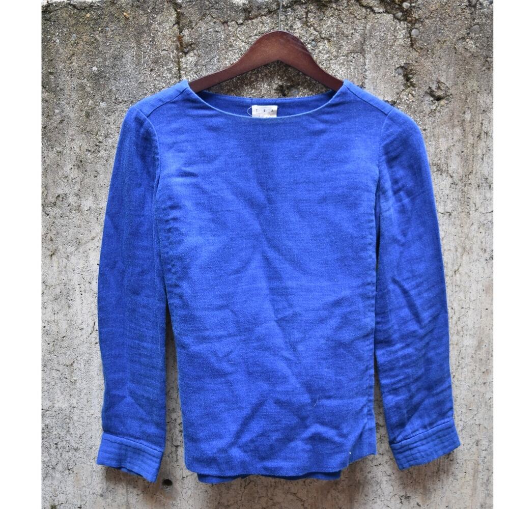 Tramadrke Blue Long Sleeve Tie-Back Top Women’s Size 0